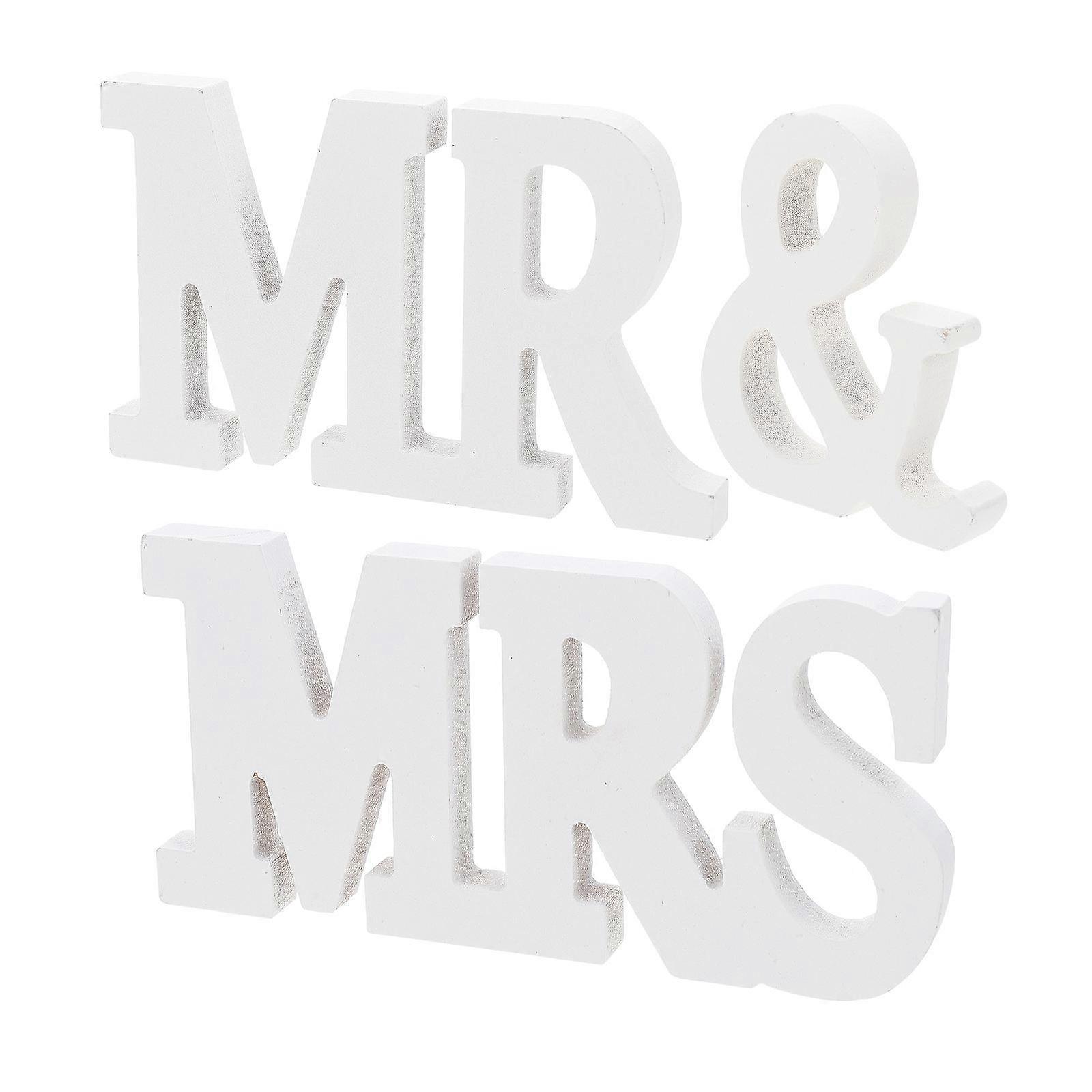 Wooden Craft Statue Decor for Desktop 9Pcs White Alphabet Adornment