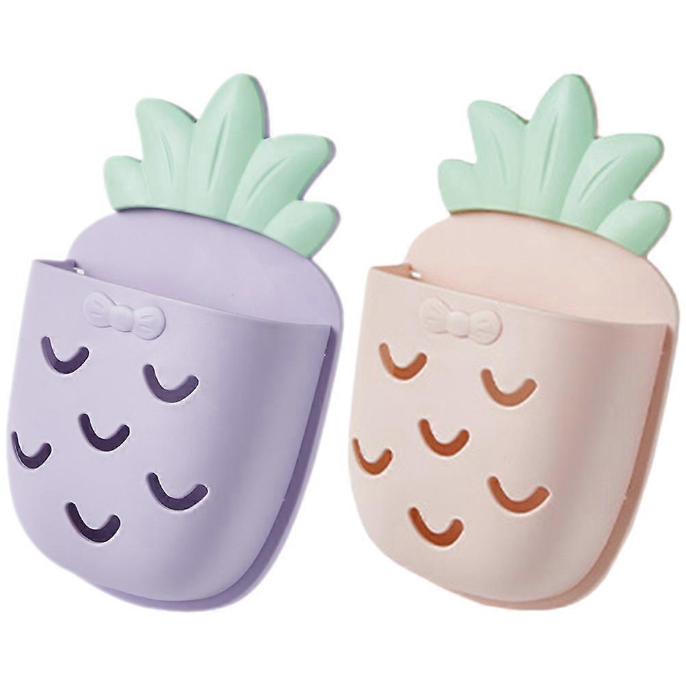 Pineapple Wall Mounted Storage Holder for Bathroom with 2Pcs Set