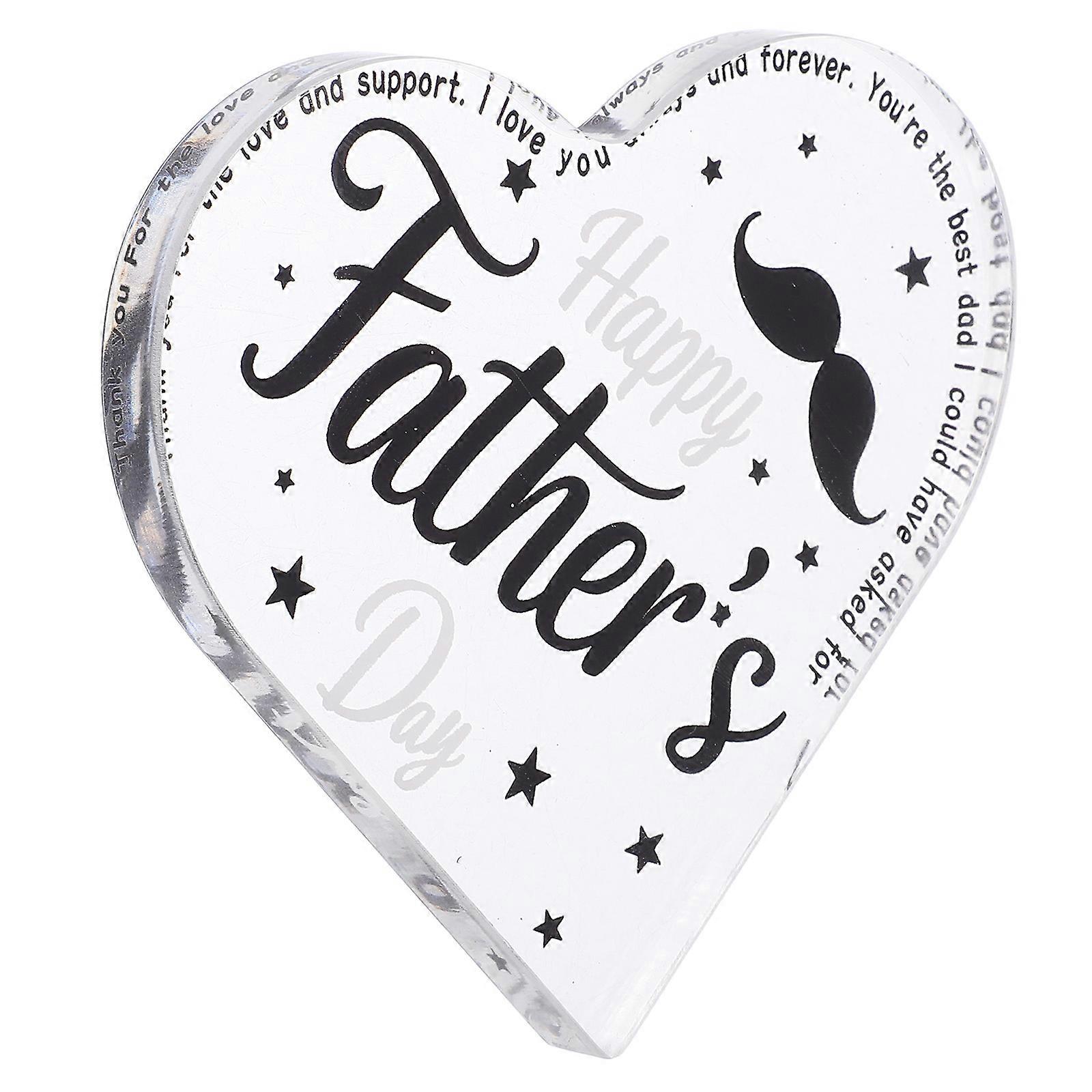 Father's Day Acrylic Heart Ornaments for Table Use with Multi Color