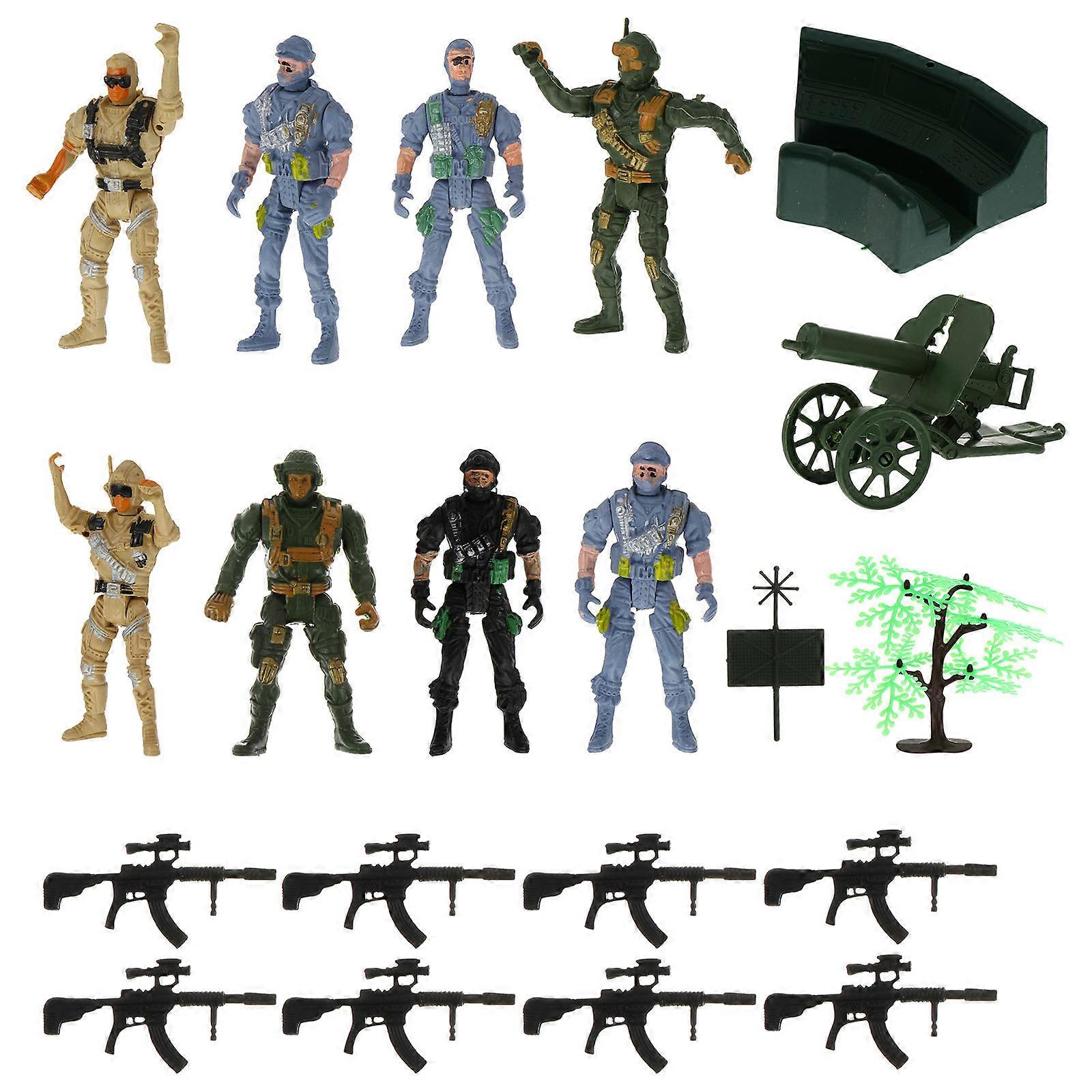 Plastic Soldier Toy Model Set for Use 19Pcs Military Simulation Soldiers