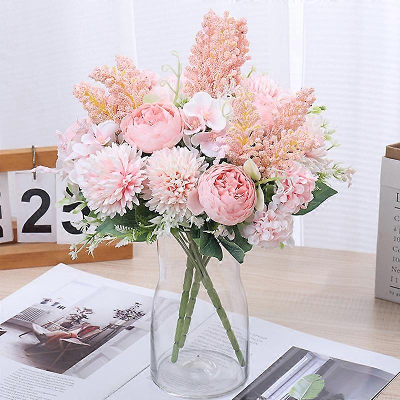 Τριαντάφυλλα Τεχνητά Λουλούδια Μεταξωτά Τριαντάφυλλα Μπουκέτο με Νύφες Σαλόνι Σπιτιού Δώρο για Πάρτι Ψεύτικη Διακόσμηση Σύνθεση Λουλουδιών Γάμου