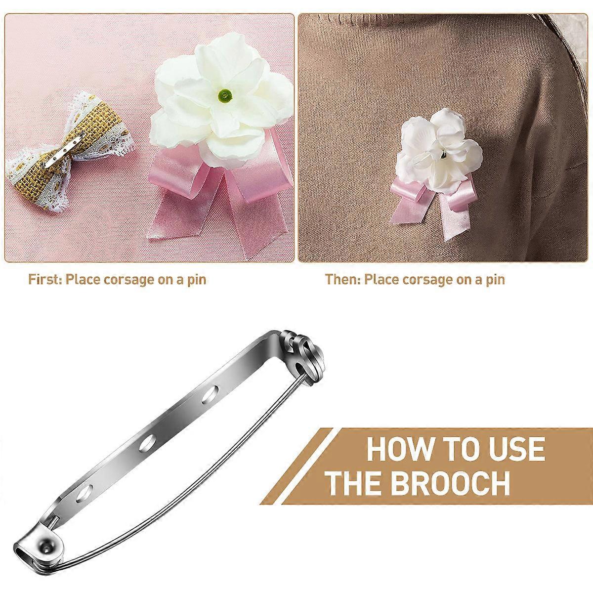 Brooch Bar Pins with Safety Catch Back for Craft Use 3Pcs Pack
