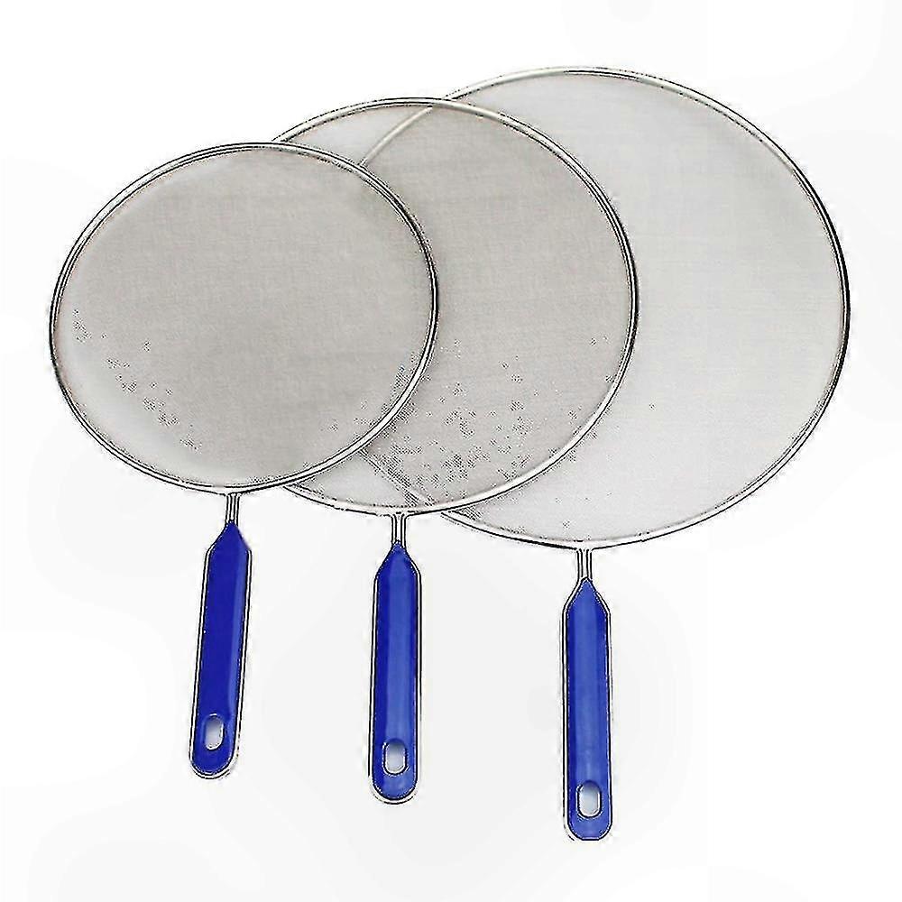 3-Pack Splatter Screen for Frying Pan, Stainless Steel Cooking Guard Against Grease Spills and Splashes