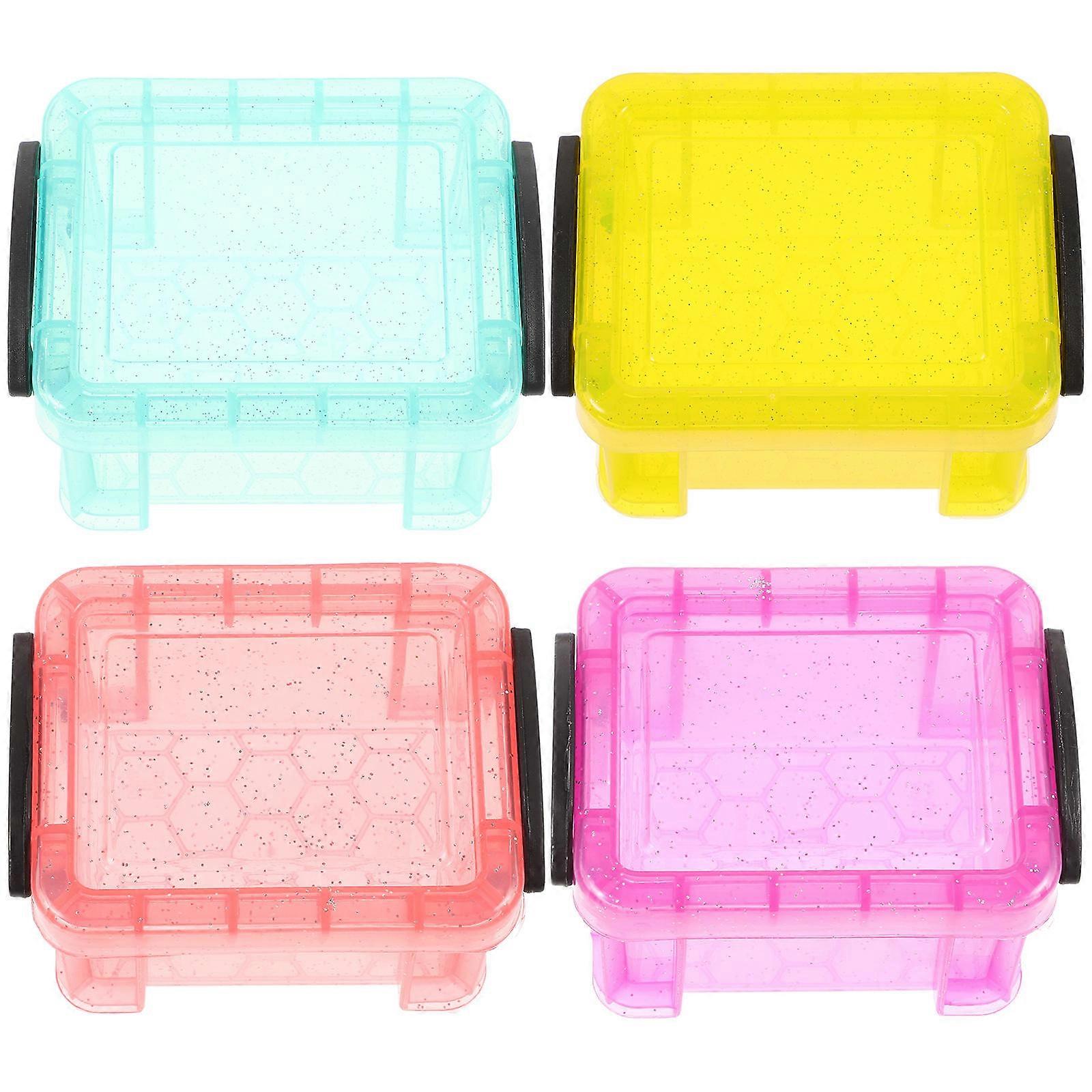 Clear Plastic Storage Boxes Jewelry Cases for Storage 16Pcs Assorted Color