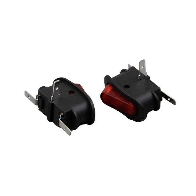 2 PCS Miniature Toggle Switch with Copper Pins 3-Pin 2-Position Rocker Switch KCD1-304 Non-Illuminated Oval Shape