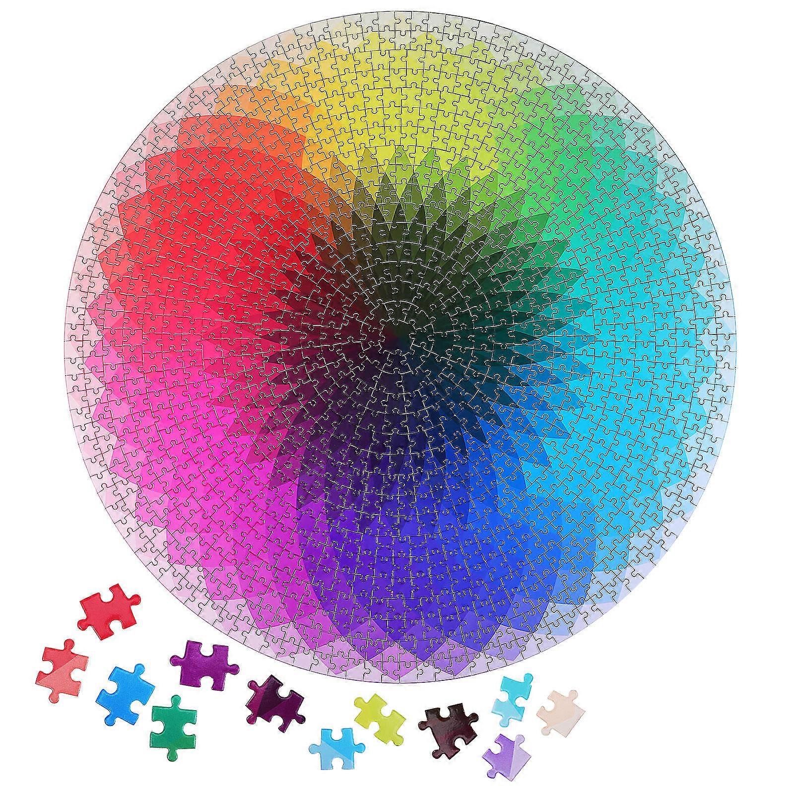 Rainbow Puzzle Circle Jigsaw Puzzle for Playing 1000 Piece Paper Material
