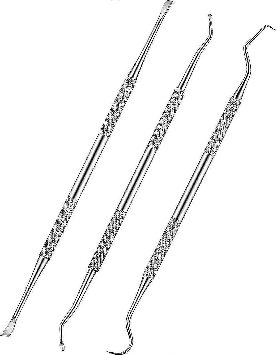 3 Pieces Dog Dental Tooth Scaler and Scraper Stainless Double Headed Tarter Remover Scraper Pet Teeth Cleaning Tools for Dog and Cat(Silver)