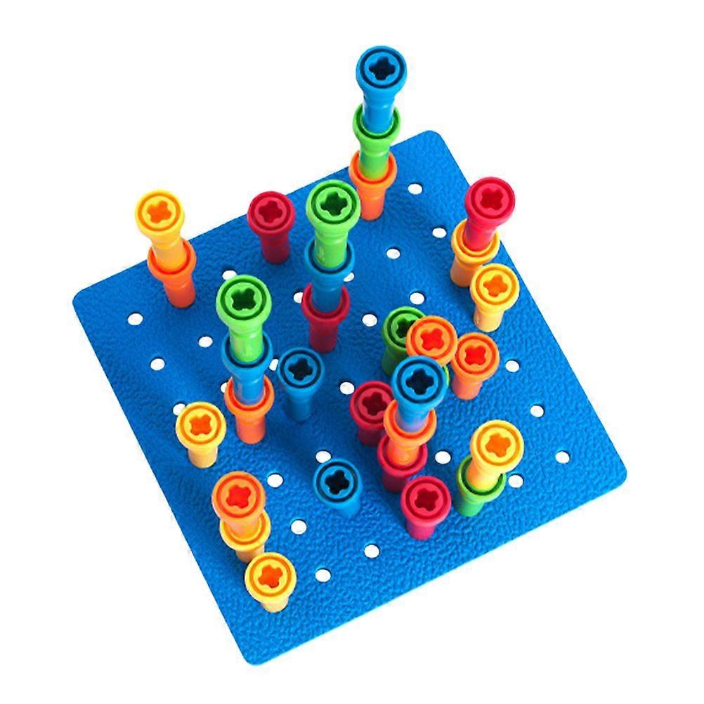 1 set Peg Board Toy For Toddlers Fine Motor Skills Development Color Sorting And Counting Peg Board With Mushroom Peg Puzzle For Early Education