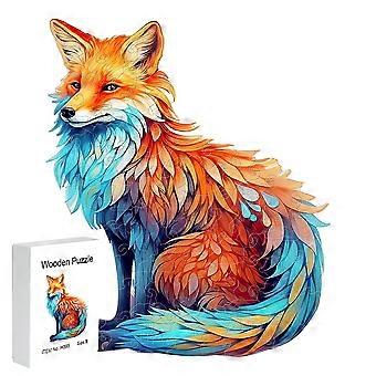 Quebra-cabeça de madeira Fox delicada caixa de presente Valentim Presente Irregular forma animal quebra-cabeça Presente de Natal Adulto alívio de estresse personalizado