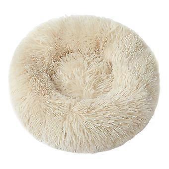 Donut-Haustierbett, flauschiges rundes Katzenbett mit rutschfester Unterseite, gemütliches, zotteliges Plüsch-Hundebett zur Beruhigung für kleine Hunde