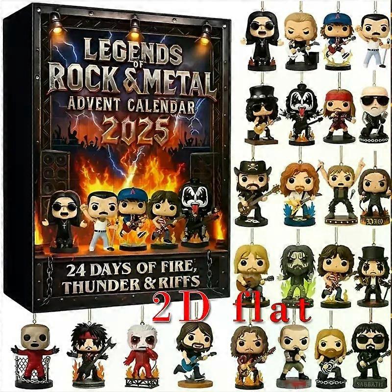 In stock Rock and Metal Advent Calendar 2D Flat Acrylic Iconic Music Character Collection Is Suitable for Rock and Metal  Gifts
