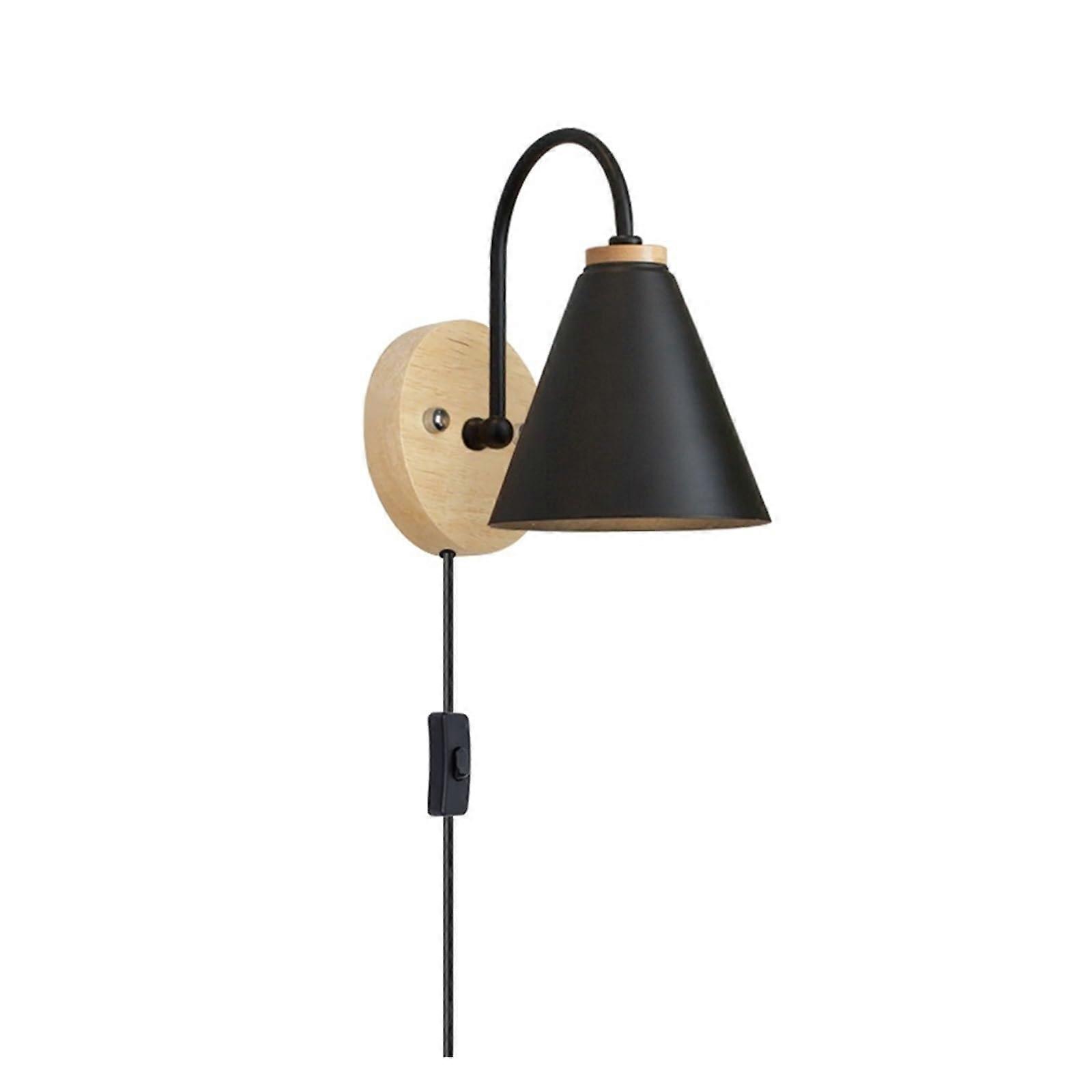 Wooden Wall Lamp With Switch Macaron Wall Lamp Grey Bedroom Bedside