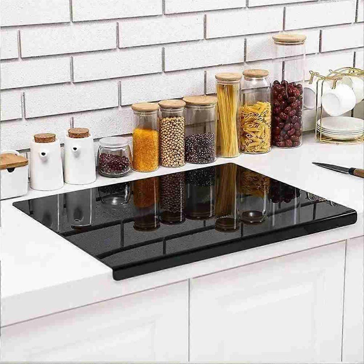 Tábua de corte de acrílico preto com borda 17,7 x 13,7 polegadas sem arranhões