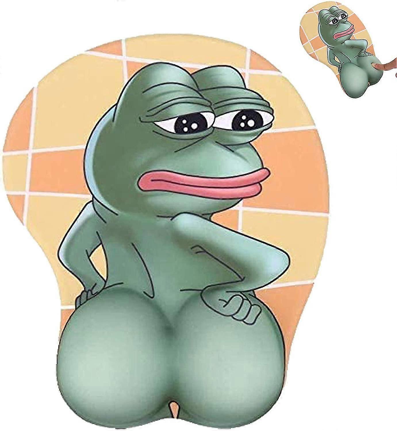 3d Anime Mouse Pads Silicone Wrist Rest Frog Mousepads Gel Mouse Pad, Non-slip Backing Rest Frog Ani