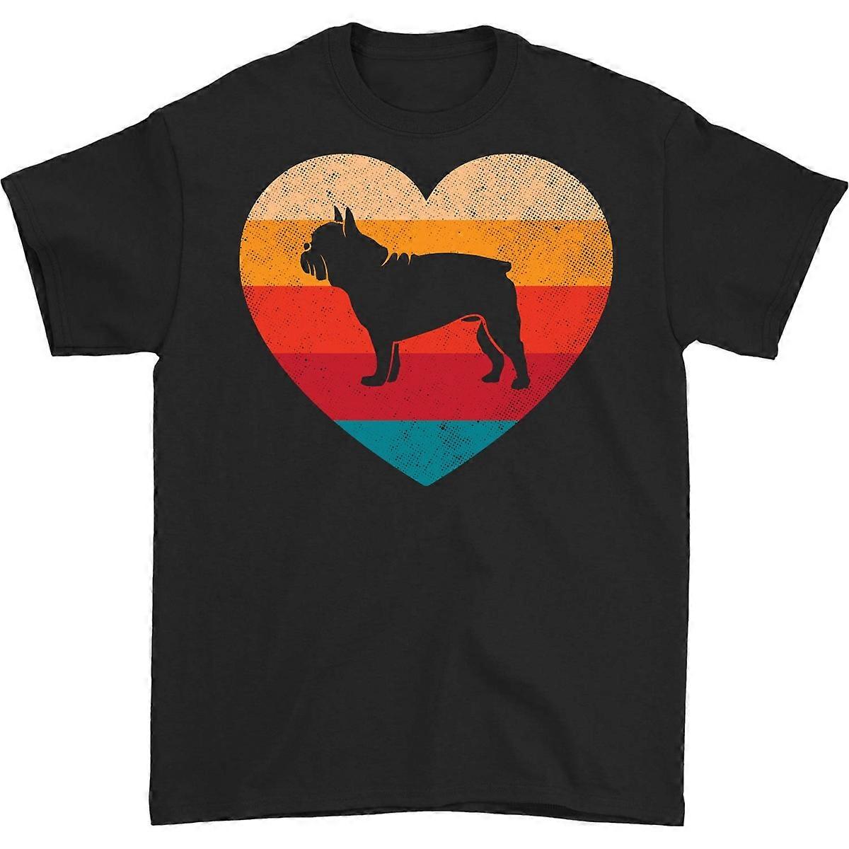 בולדוג צרפתי כלב אהבה לב וינטג' חולצת טריקו, בולדוגים מתנה לבעלים, חולצות גור לחיות מחמד