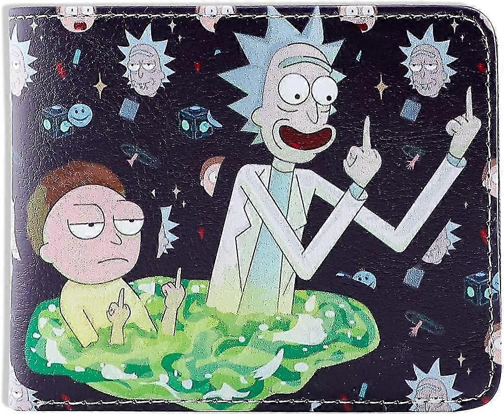 الرجال بوي ريك ومورتي محفظة جلدية Biofold الكرتون محفظة حامل بطاقة الائتمان (أ)