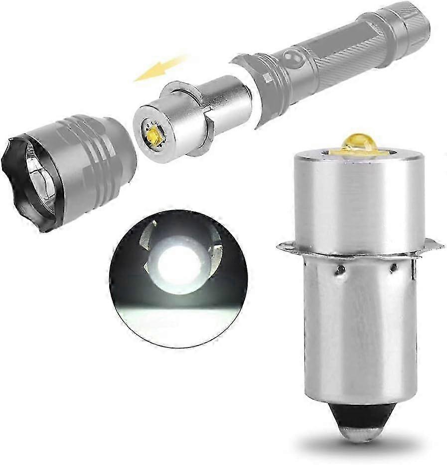 P13.5S 3W Flashlight LED Replacement Bulb,led High Power LED Upgrade Bulb Torch Lamp Emergency Work Light(3V-White),led bulb