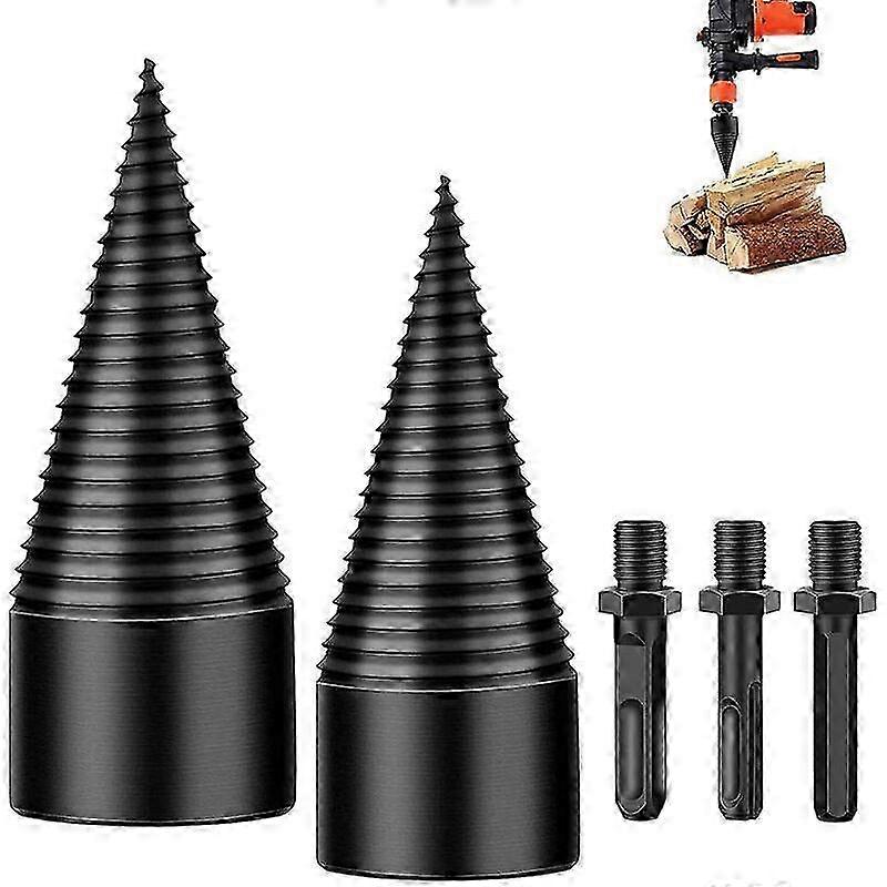 2025 Log Splitter Tapered Drill Bit - 32mm/42mm Woodworking Drill Bit for Splitting Wood Hex Square Round Shank