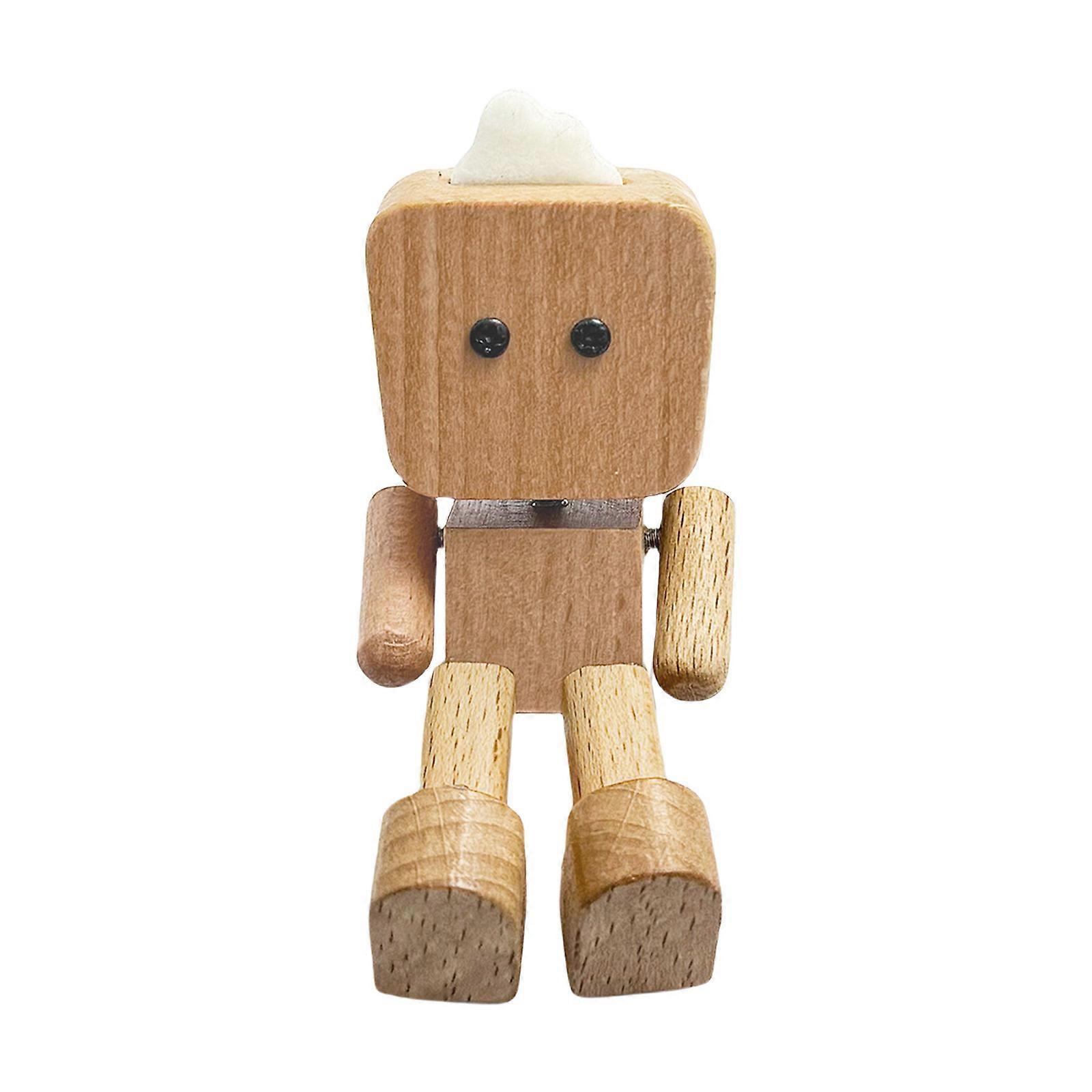 Friendly Wooden Vent Mounted Robot Decor For Continuous Scent Release And Multicolor