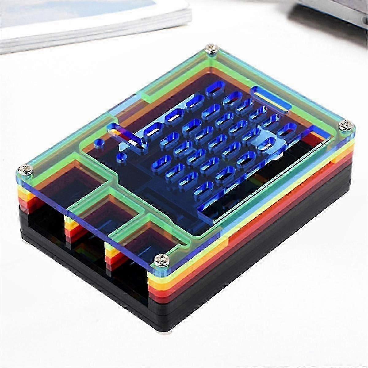 Rainbow Acrylic Case for 5, Colorful Translucent Acrylic Case, Supports Installing Official Active