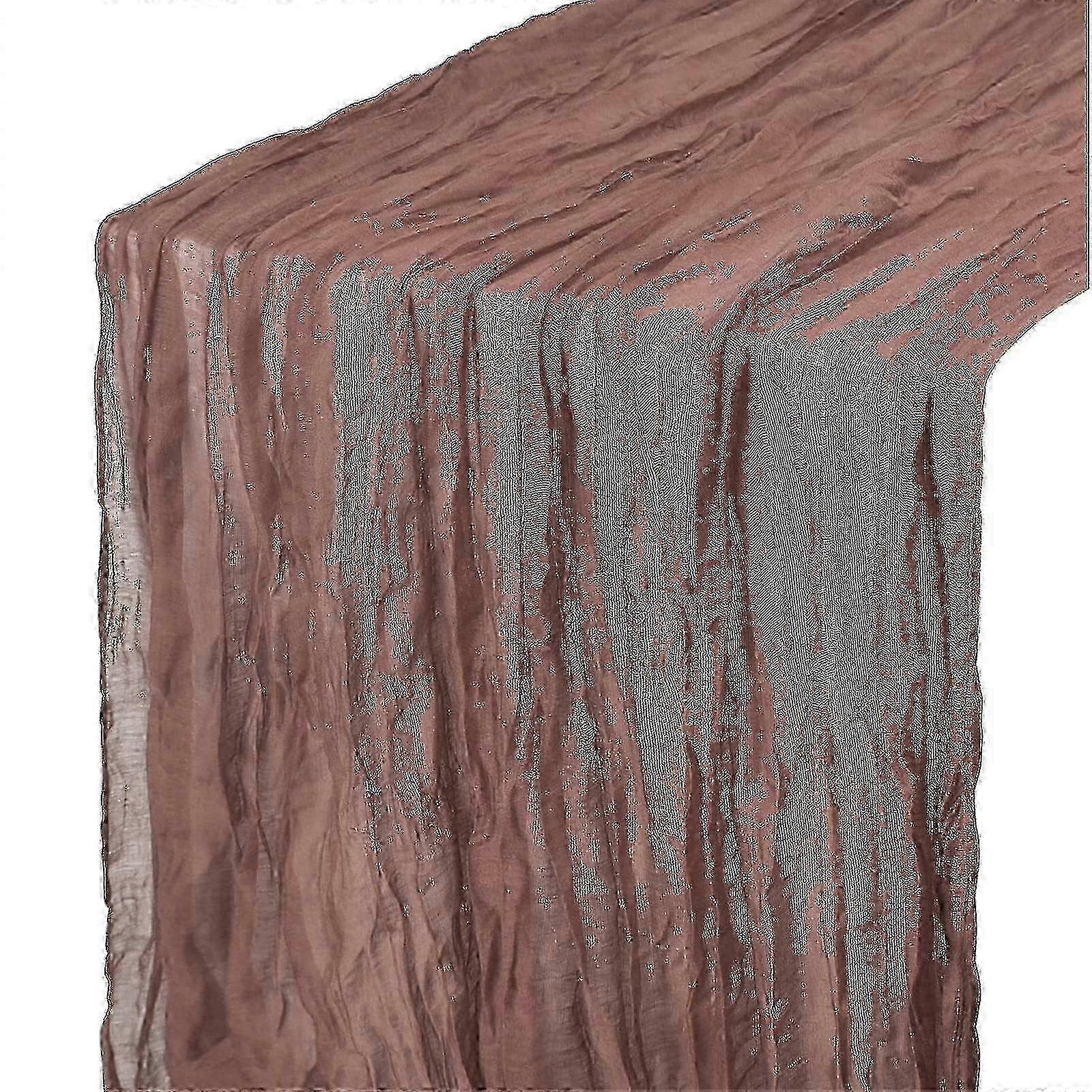 For Extra Long Crumpled Design Table Runner Wedding Cheesecloth Table Cloth