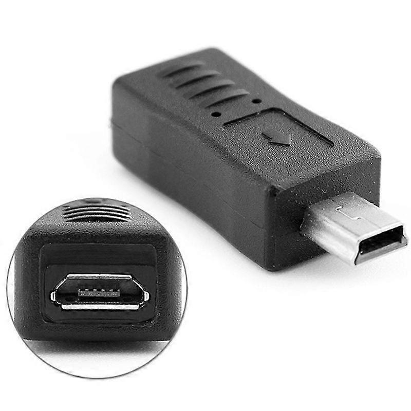 Çok Fonksiyonlu Mikro USB Dişi Mini USB Erkek Adaptör Şarj Adaptörü Dönüştürücü Siyah