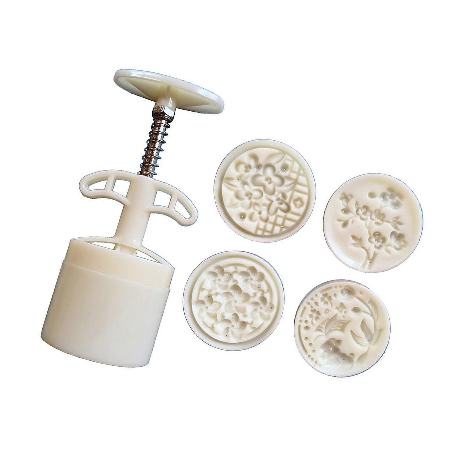 Functional Dessert Stamp Multiple Pattern Mooncakes Press Molds For Creative Baking Projects And Handmade Gift Multicolor