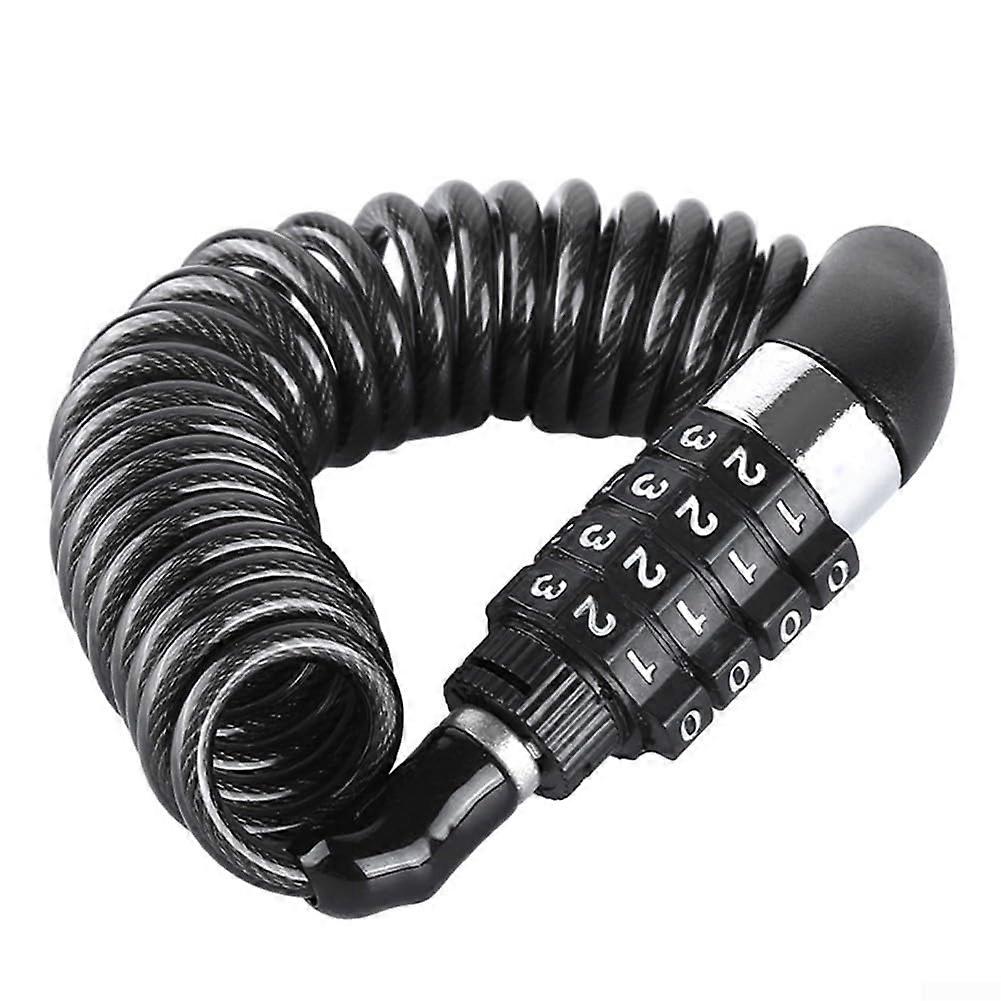 4 Digit Combination Helmet Lock Chain For MotorcycleScooter, 1.5m PVCCoated Extendable Steel Wire Rope, Weatherproof CutResistant