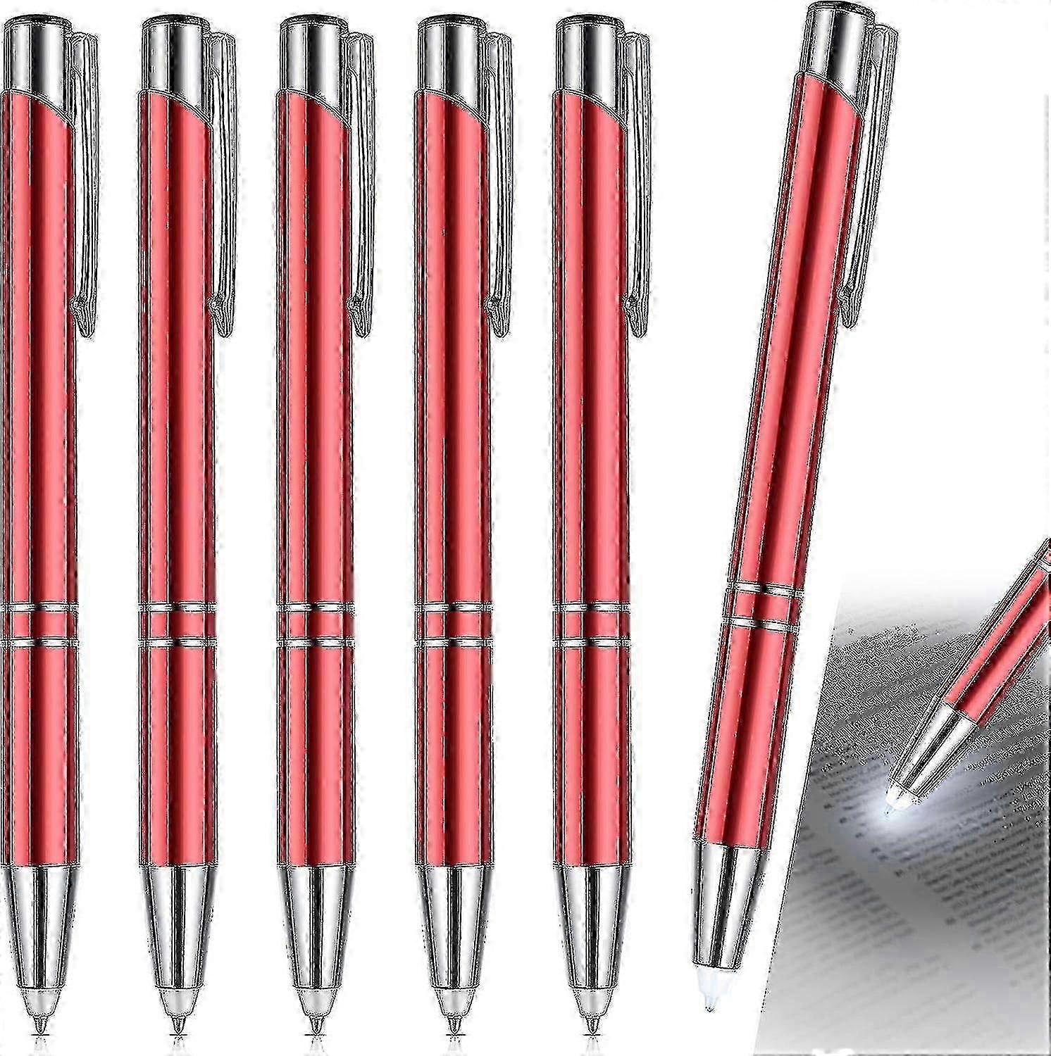 Lighted Tip Pen Set, 6 Pieces, LED Flashlight for Writing in Dark