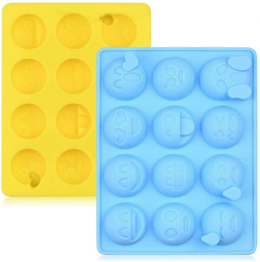 2 Pcs Emoticon Shaped Candy Making Molds