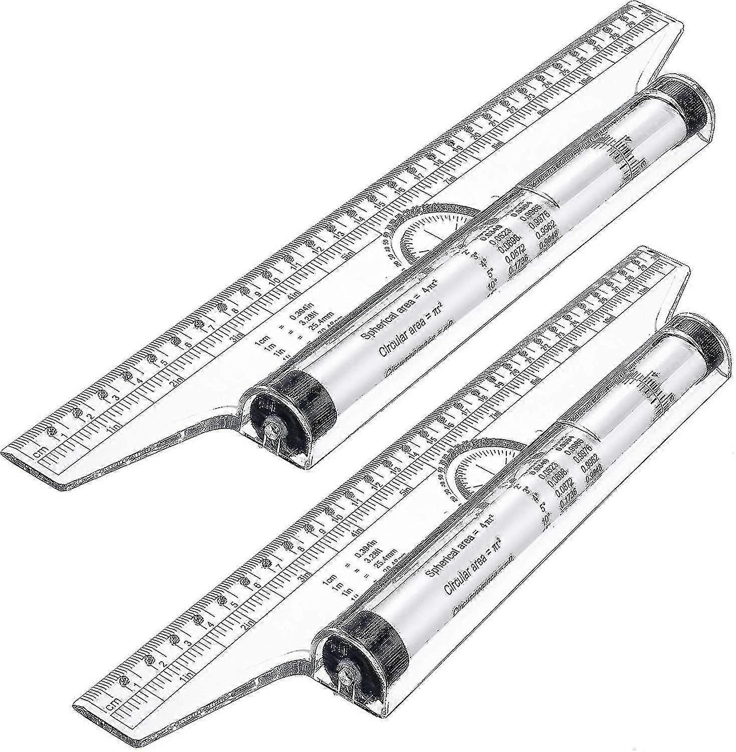 2 Pieces Plastic Measuring Rolling Ruler, Drawing Roller Ruler, Parallel Ruler