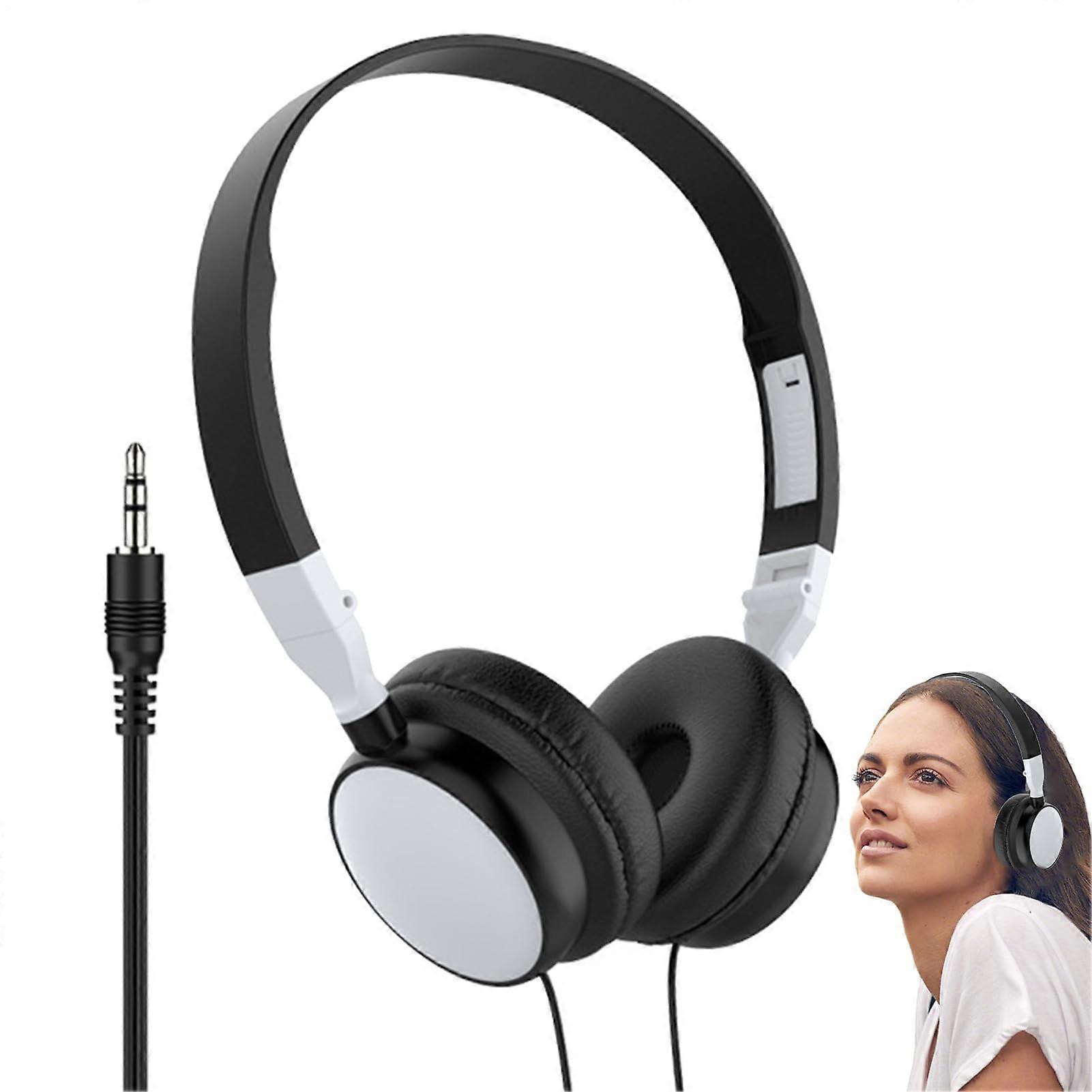 Wired OverEar Gaming Headset with Mic for PC Laptop Tablet, Adjustable Comfort, White