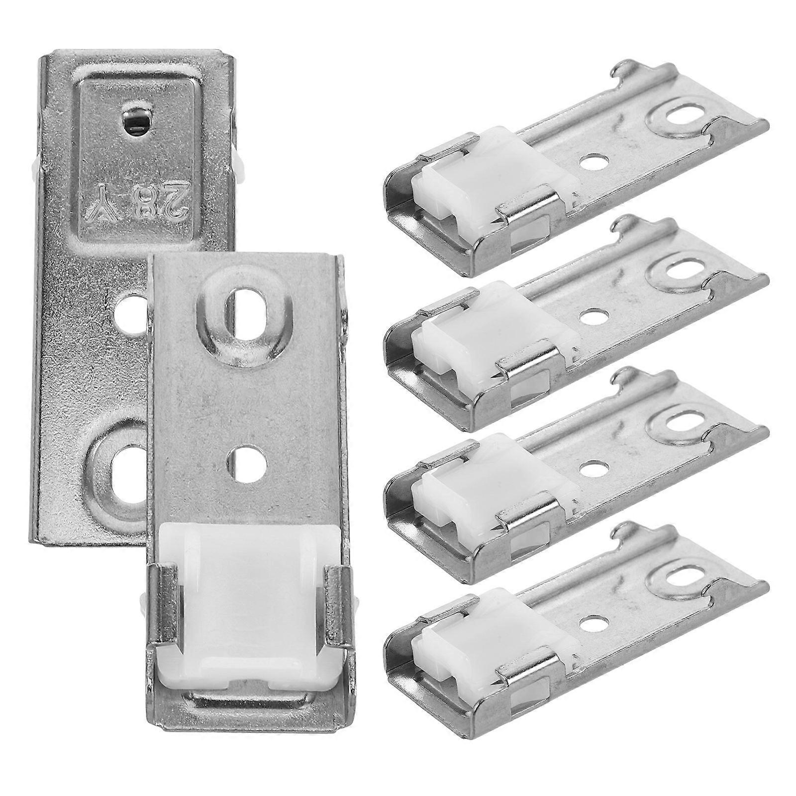Installation Curtain Rail Code Stainless Steel for Window Tops 6Pcs Silver
