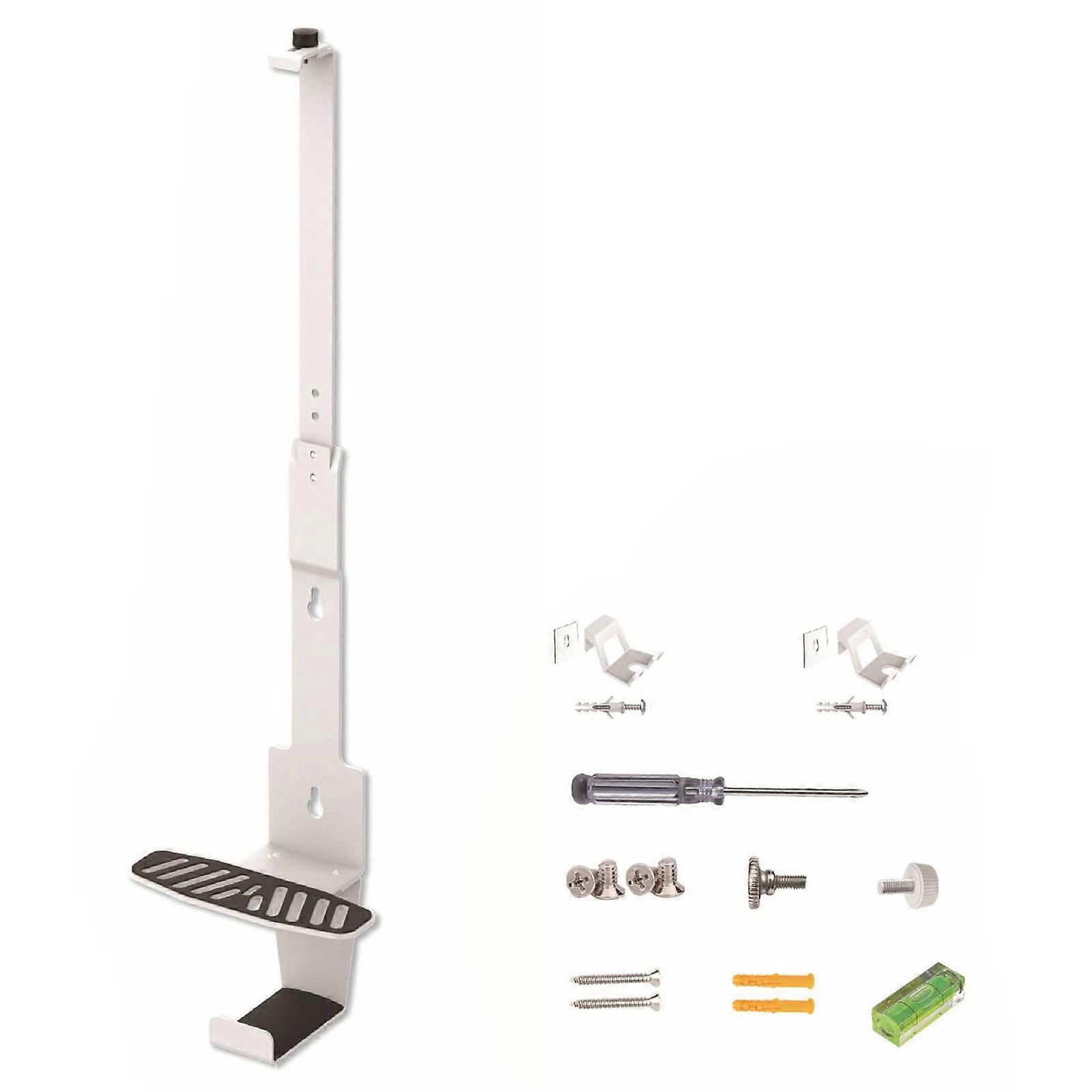 Space Saving Holder Bracket Wall Mount Stand Storage Bracket for SLIM Console with Controller & Headphone Hanger  White