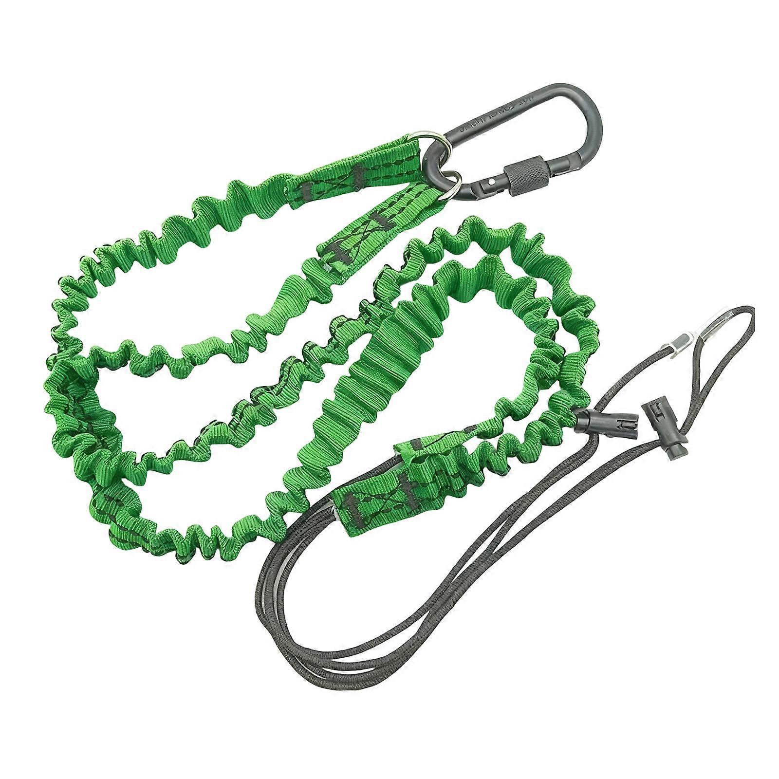 Longe porte-outils en nylon épais avec crochet de verrouillage, dispositif de sécurité pour les travailleurs de la construction, l'entretien des toitures et l'escalade (vert).