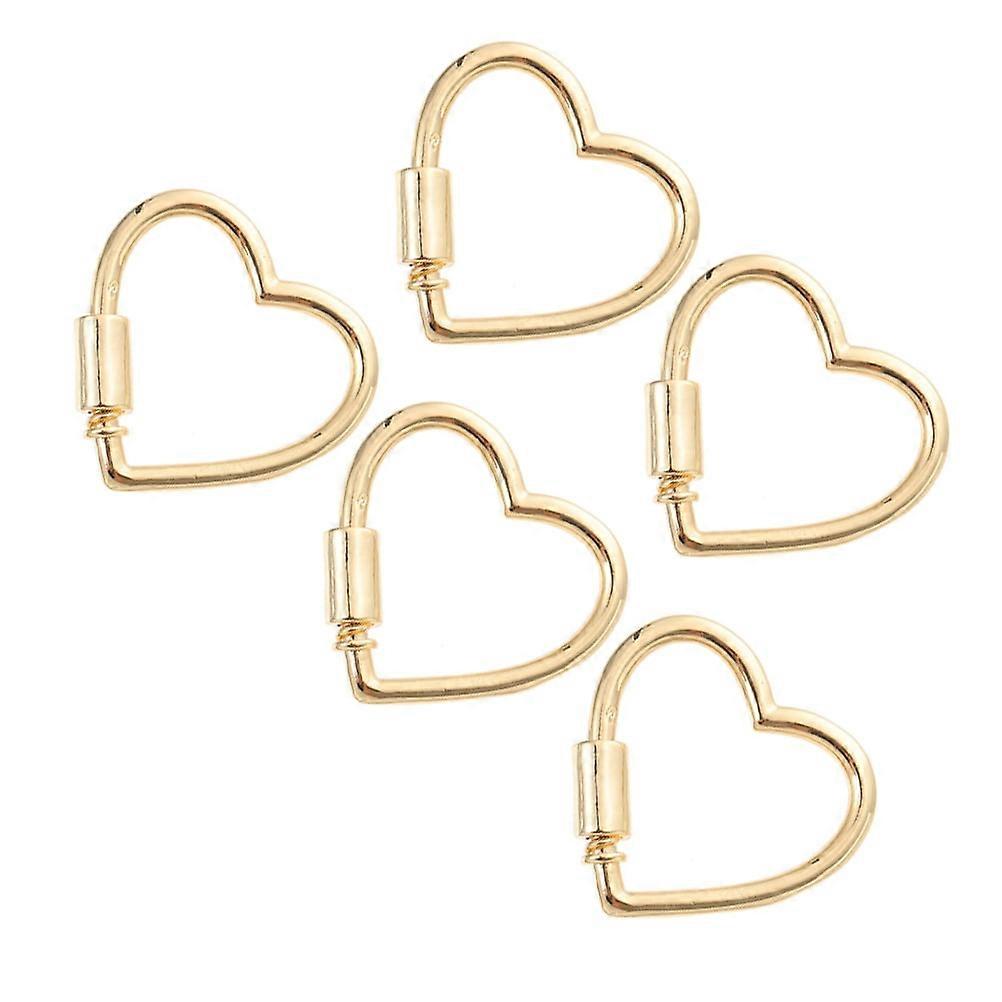 5pcs Necklace Chain Clasps Heart Enhancer Clasp with Lock Bracelet Clasps