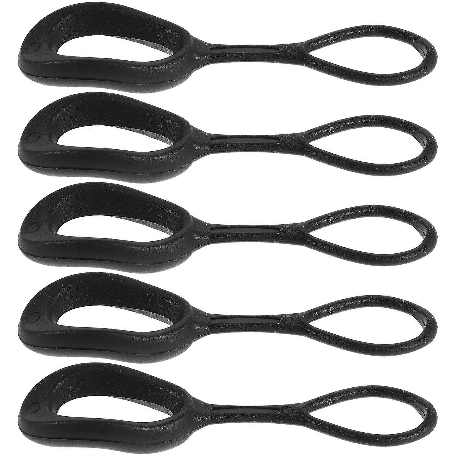 Black Zipper Pull Backpack Replacement Tpe Zipper Pulls for Bag Use 5Pcs