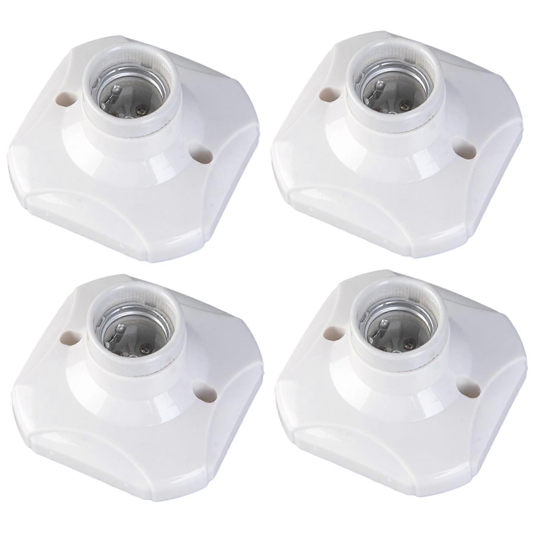 E27 Lamp Holder, 4Pack, 3.5x2.2,  Temp Resistant, Ceramic Inner, Easy Install Screw Socket for Wall/Ceiling Fitting