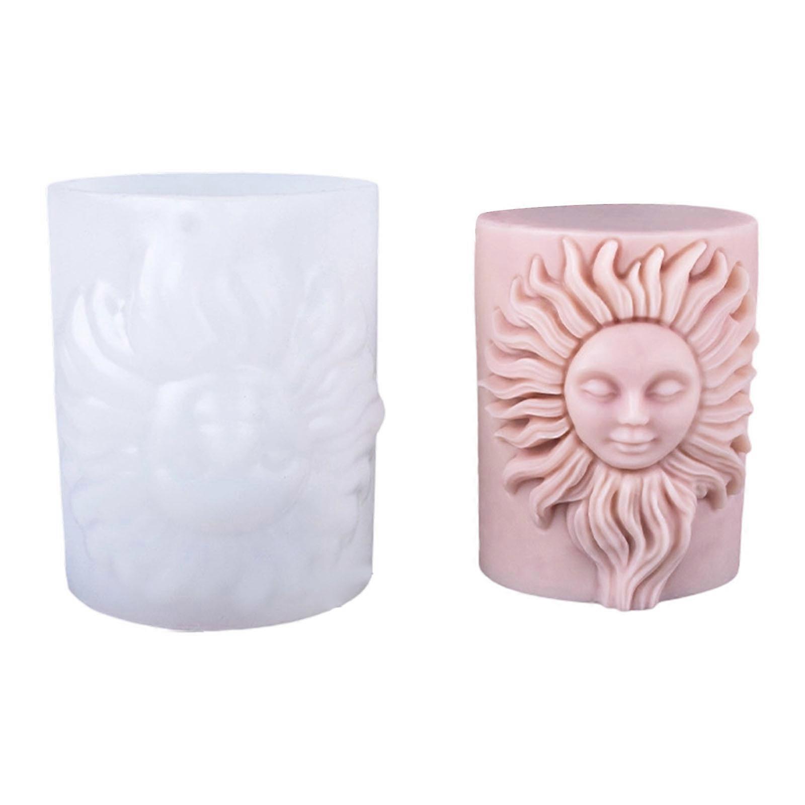 Embossed Goddess Silicone Candle Molds for Epoxy Resin Handmade Candle Soap Making Cylinder Shape Candle Silicone Molds Multicolor