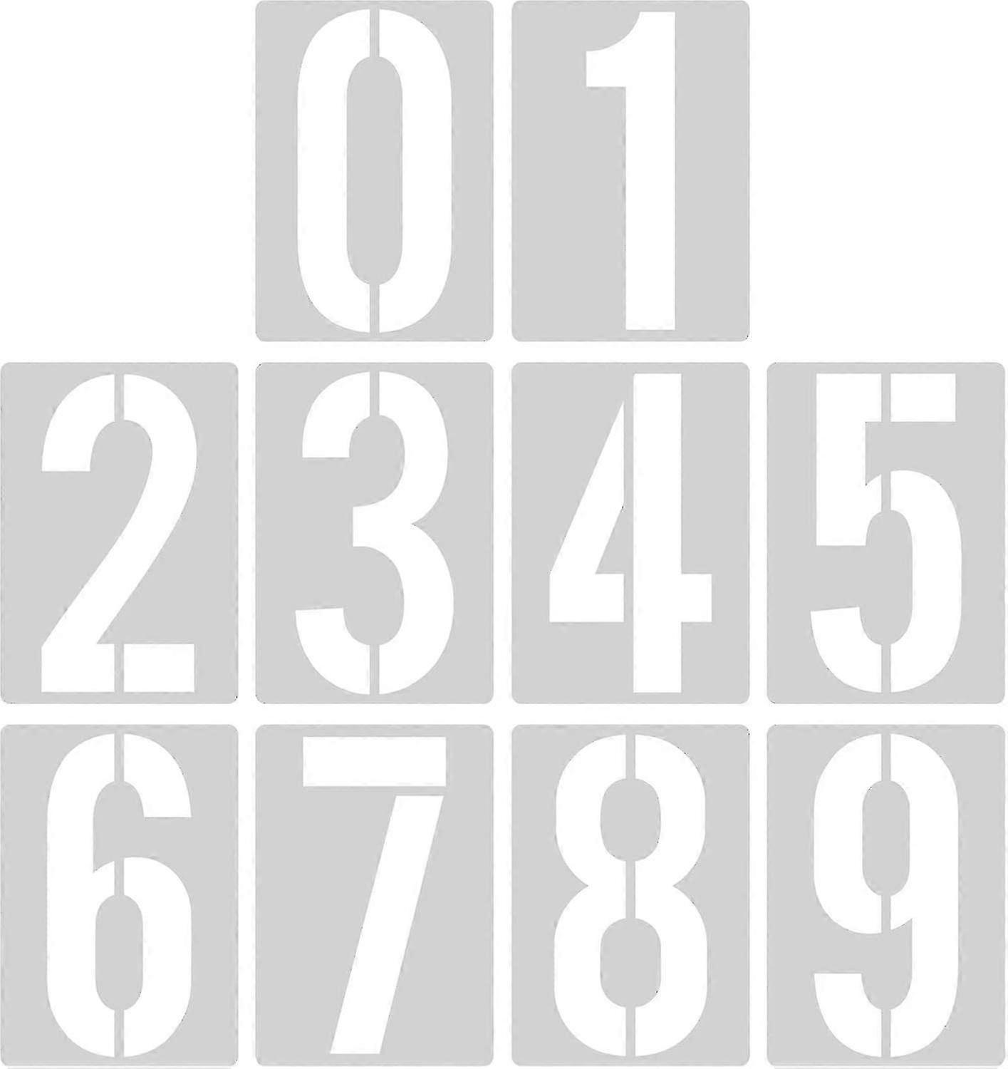 <a>20cm (8) Large Number Stencils, 0 to 9 Number Template Plastic Reusable Curb