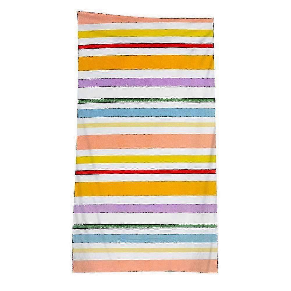 f 1 Doppelseitiges Frottee-Strandtuch mit kreuzförmiger Bordüre, ultrafeines Faser-Badetuch für Erwachsene, trockenes doppelseitiges Samt