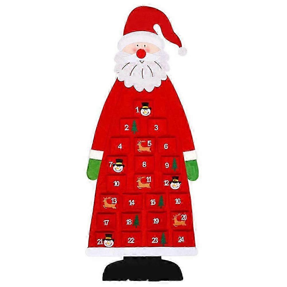 24-tägiger Weihnachtskalender für die Wand – Wiederverwendbarer Adventskalender aus Filz