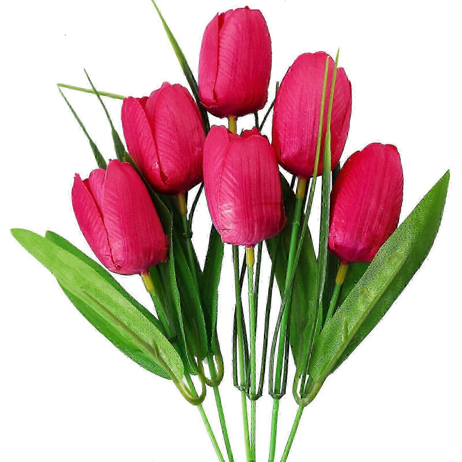 High Real-Touch Deep Red Tulip Flower Bundle 2025