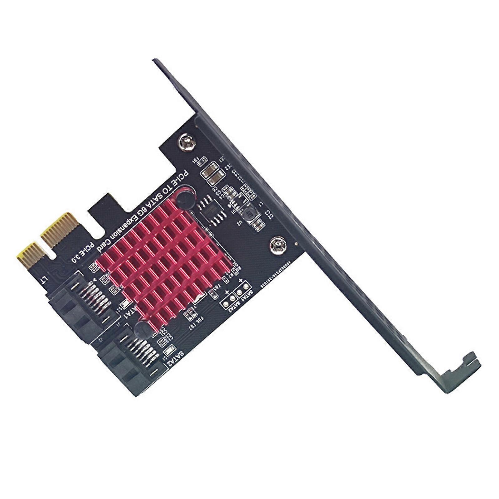 PCIE 1X GEN3 to SATA3.0 Expansion Hard Disk JMB582 Chip Full Speed 2 Port 6Gbps Transfer Expansion Card Adapter Multicolor