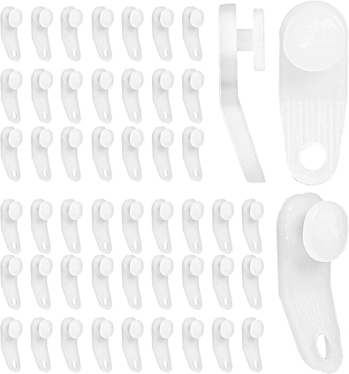 50 Pcs White Plastic Curtain Hooks Curtain Roller Curtain Track Gliders Traverse Rod Slides Curtain Track Glider Hooks Cross-bar Slide Rail