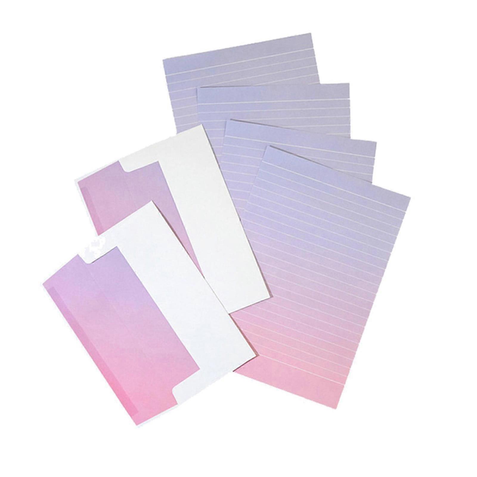 6 Packs Stationery Paper Set (4 Double Stationery Writing Papers 2 Matching Envelopes) Pink Gradients Design