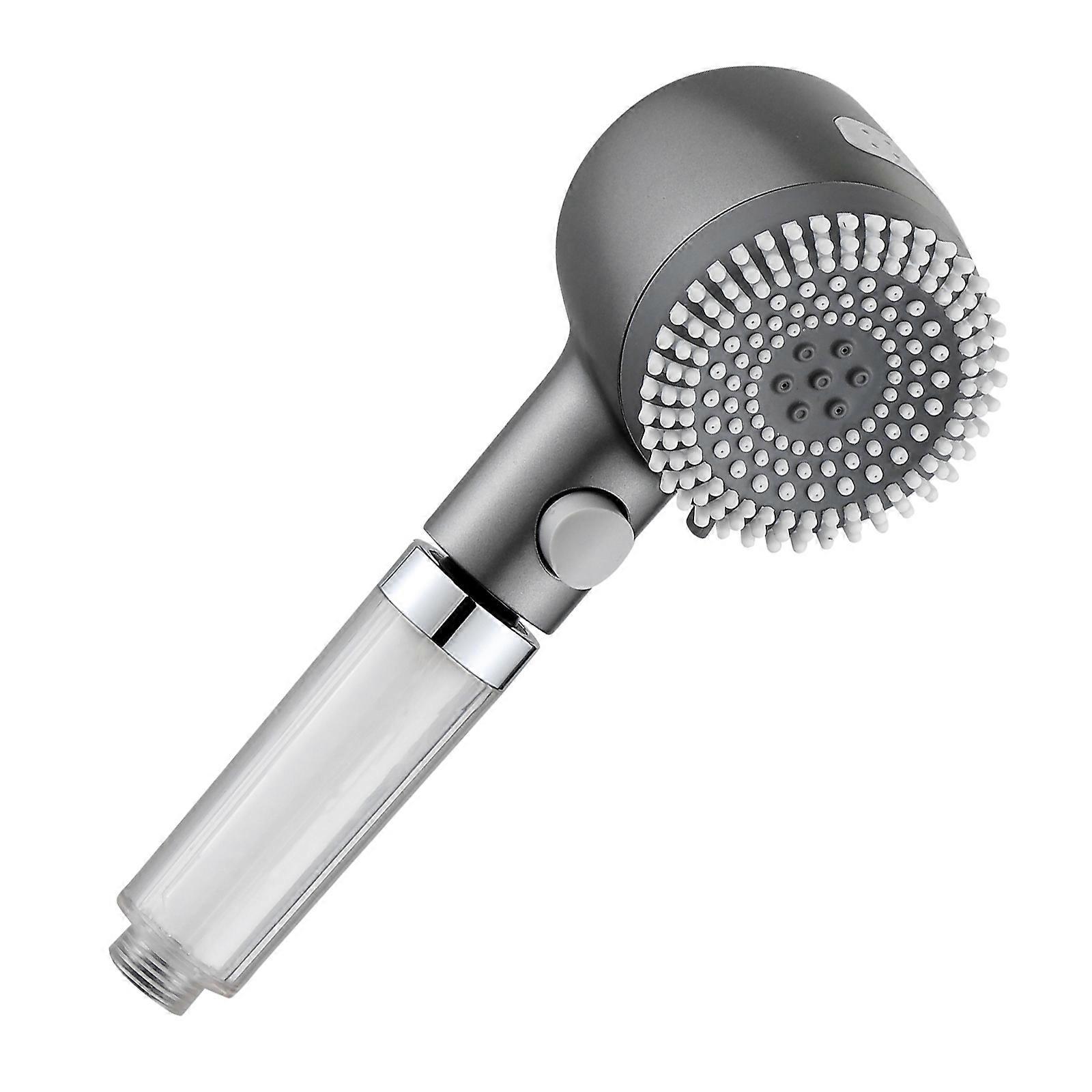 Multiple Angles Rotatable Handheld Shower Head with Increased Pressure Enhancing Handheld Showerhead with Filtration  grab gray