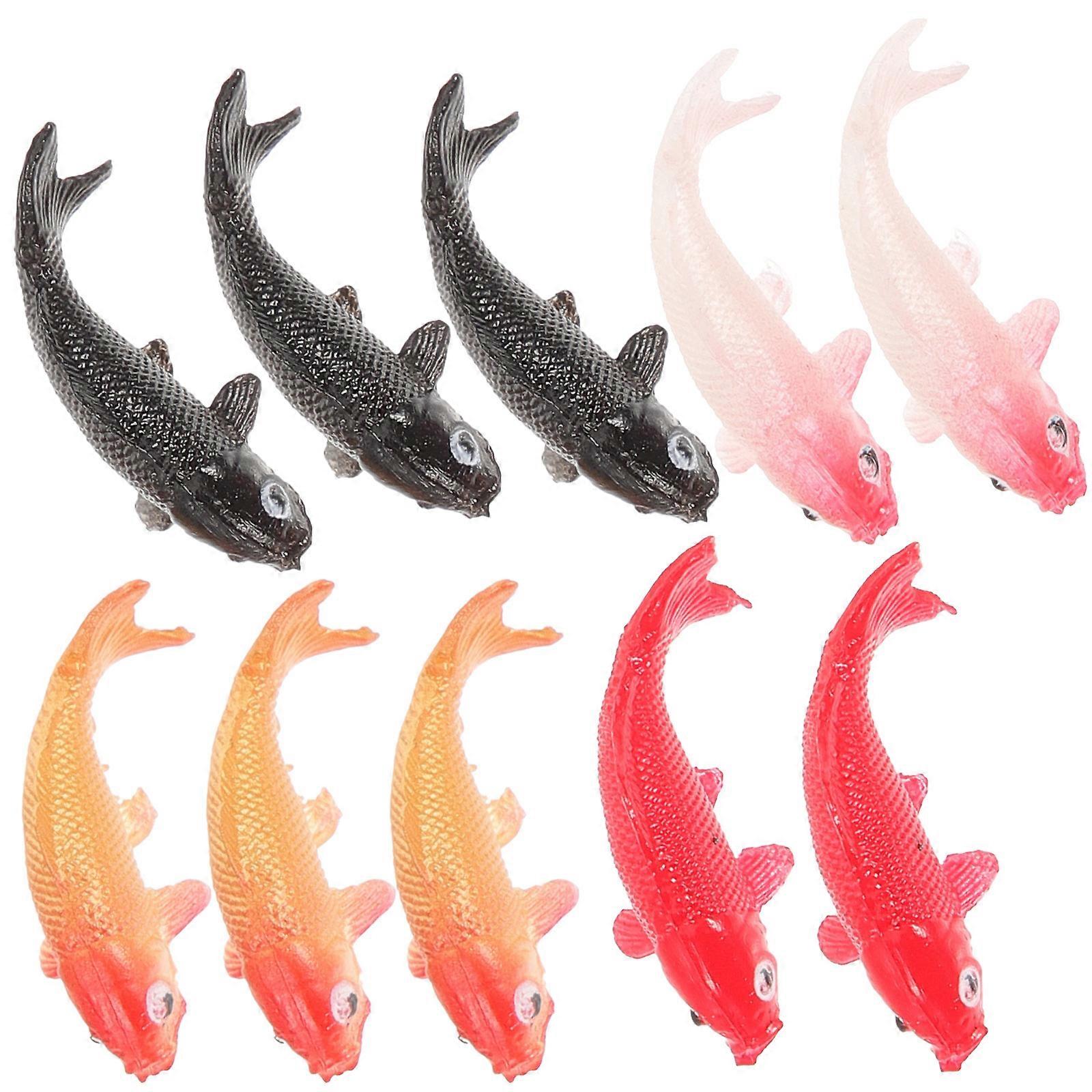 Plastic House Model Carp Figurines for Decoration 10Pcs