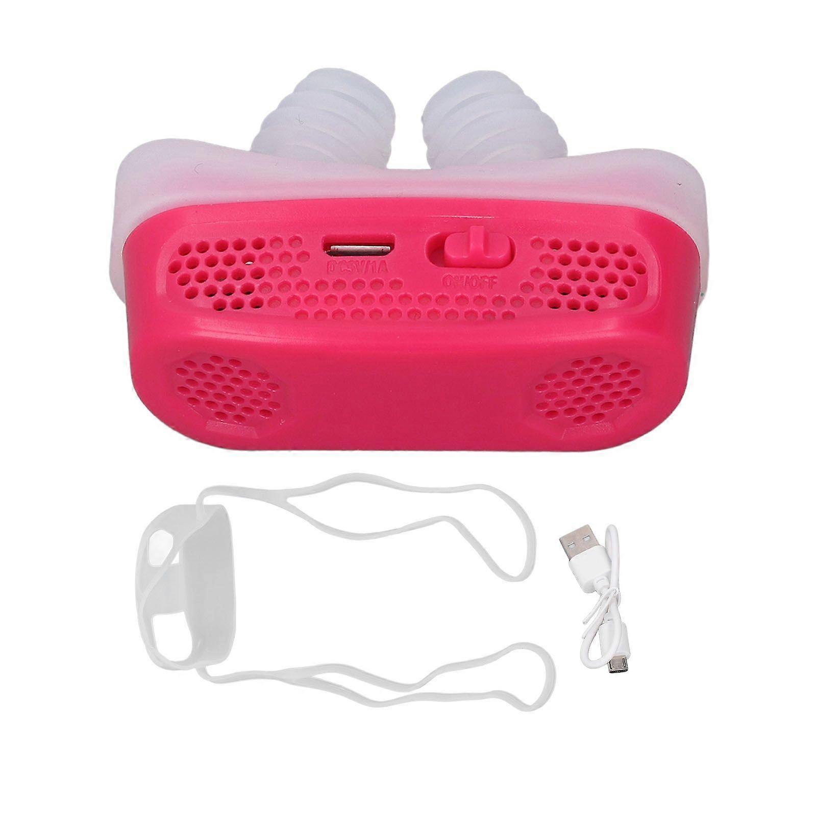 Electric Snoring Solution Devices Automatic Nose Vents Plugs Portable Variable Snore Preventer Red