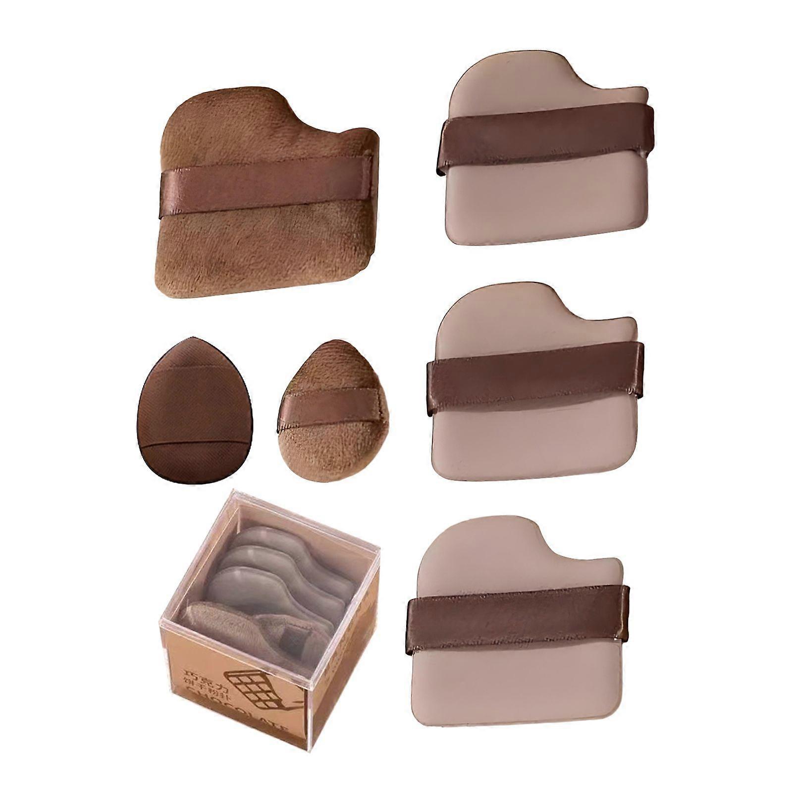 6Pcs/Set Powder Puff with Strap Reusable Soft Multi-purpose Foundations Cream Blush Application Loose Setting Powder Puff Women Makeup Puff Tools